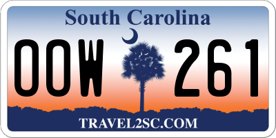 SC license plate OOW261