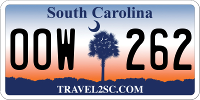 SC license plate OOW262