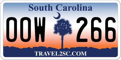 SC license plate OOW266