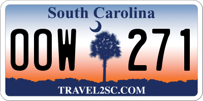 SC license plate OOW271