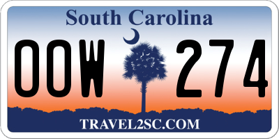 SC license plate OOW274