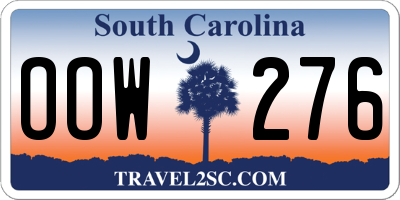 SC license plate OOW276