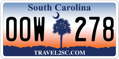 SC license plate OOW278