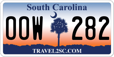 SC license plate OOW282