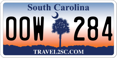SC license plate OOW284