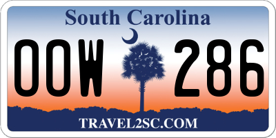 SC license plate OOW286