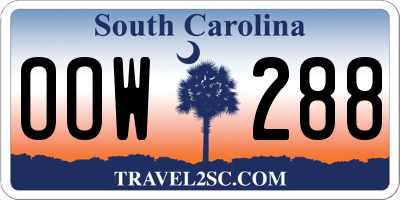 SC license plate OOW288
