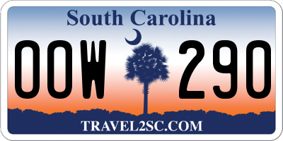 SC license plate OOW290