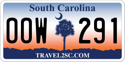 SC license plate OOW291