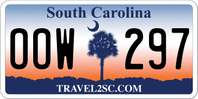 SC license plate OOW297