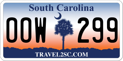 SC license plate OOW299