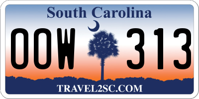 SC license plate OOW313