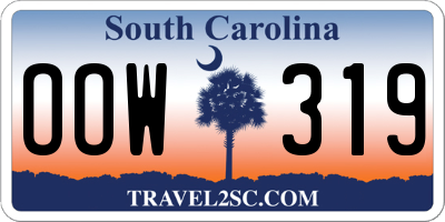 SC license plate OOW319