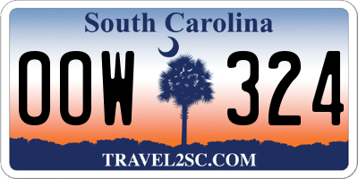 SC license plate OOW324