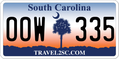 SC license plate OOW335