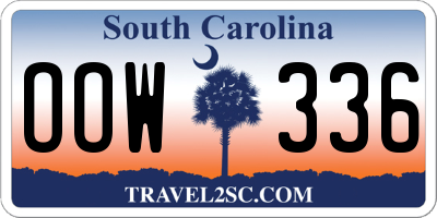 SC license plate OOW336