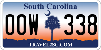 SC license plate OOW338