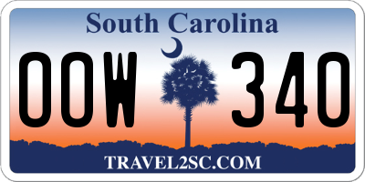 SC license plate OOW340