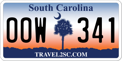 SC license plate OOW341