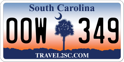 SC license plate OOW349