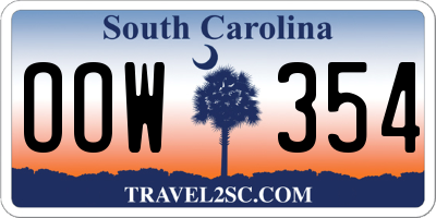 SC license plate OOW354