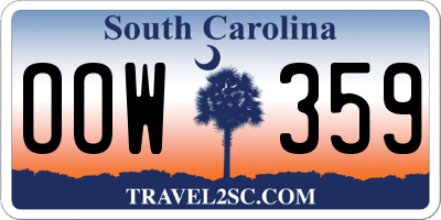 SC license plate OOW359