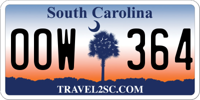 SC license plate OOW364