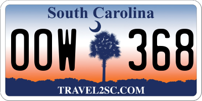 SC license plate OOW368