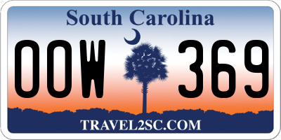 SC license plate OOW369