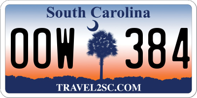 SC license plate OOW384