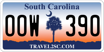 SC license plate OOW390