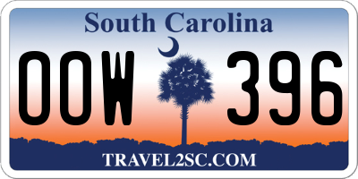 SC license plate OOW396