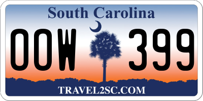 SC license plate OOW399
