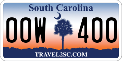 SC license plate OOW400
