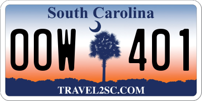 SC license plate OOW401
