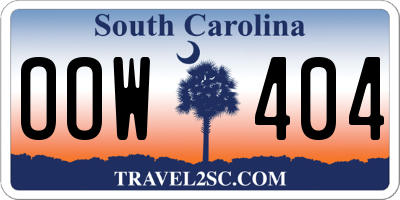 SC license plate OOW404