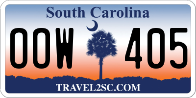 SC license plate OOW405