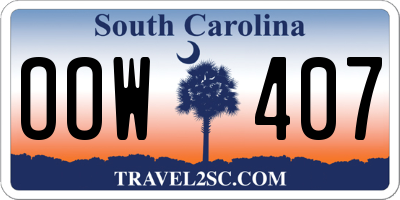 SC license plate OOW407