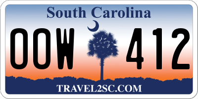 SC license plate OOW412