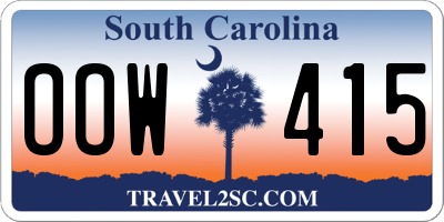 SC license plate OOW415