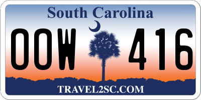 SC license plate OOW416
