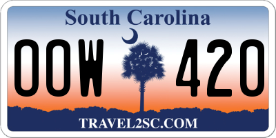SC license plate OOW420