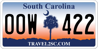 SC license plate OOW422