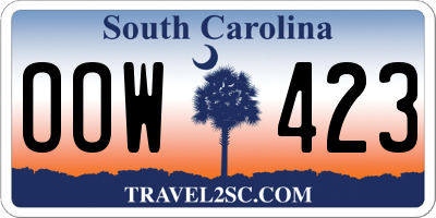 SC license plate OOW423