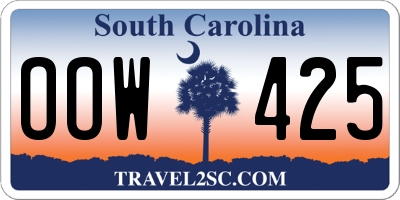 SC license plate OOW425