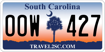 SC license plate OOW427