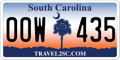 SC license plate OOW435