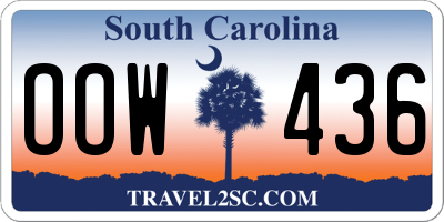 SC license plate OOW436