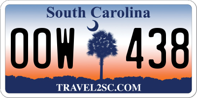 SC license plate OOW438