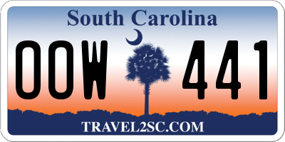 SC license plate OOW441